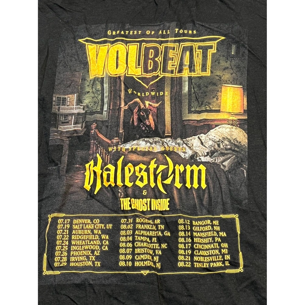 Shaga T Shirt Mens XL Greatest of All Tours Volbeat Halestorm & The Ghost Inside